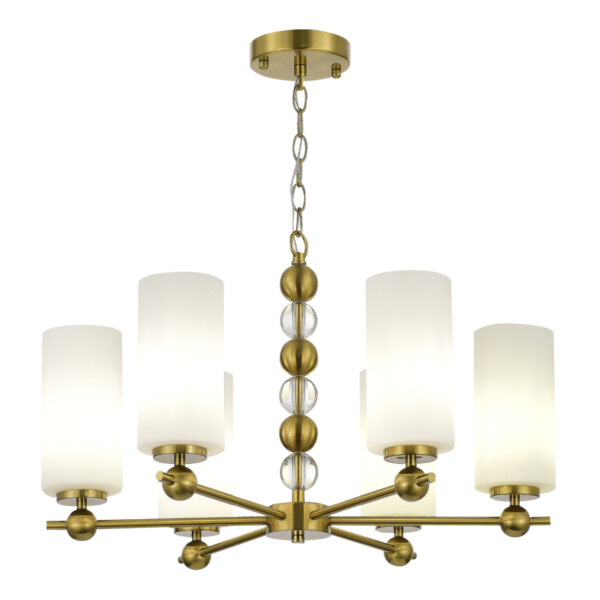 в наличии SL2003.303.06 Люстра подвесная ST-Luce латунь/белый E27 6*40W АВРОРА - купить в интернет-магазине Светильники Торг