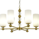 в наличии SL2003.303.06 Люстра подвесная ST-Luce латунь/белый E27 6*40W АВРОРА - купить в интернет-магазине Светильники Торг