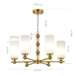 в наличии SL2003.303.06 Люстра подвесная ST-Luce латунь/белый E27 6*40W АВРОРА - купить в интернет-магазине Светильники Торг