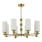 в наличии SL2003.303.08 Люстра подвесная ST-Luce латунь/белый E27 8*40W АВРОРА - купить в интернет-магазине Светильники Торг