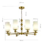 в наличии SL2003.303.08 Люстра подвесная ST-Luce латунь/белый E27 8*40W АВРОРА - купить в интернет-магазине Светильники Торг