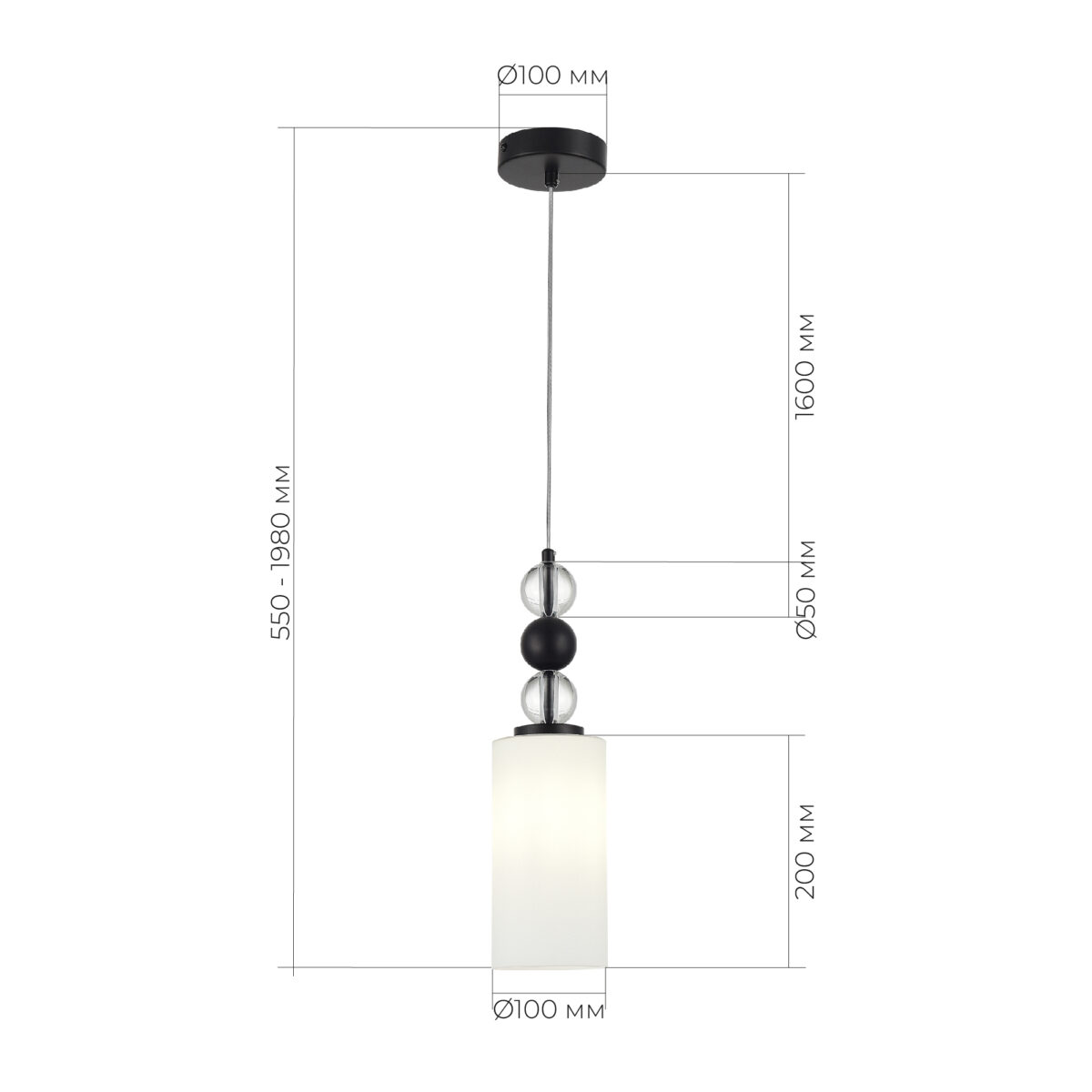 SL2003.403.01 Светильник подвесной ST-Luce черный/белый E27 1*40W АВРОРА — изображение 4