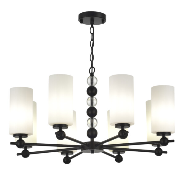 в наличии SL2003.403.08 Люстра подвесная ST-Luce черный/белый E27 8*40W АВРОРА - купить в интернет-магазине Светильники Торг