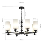 в наличии SL2003.403.08 Люстра подвесная ST-Luce черный/белый E27 8*40W АВРОРА - купить в интернет-магазине Светильники Торг