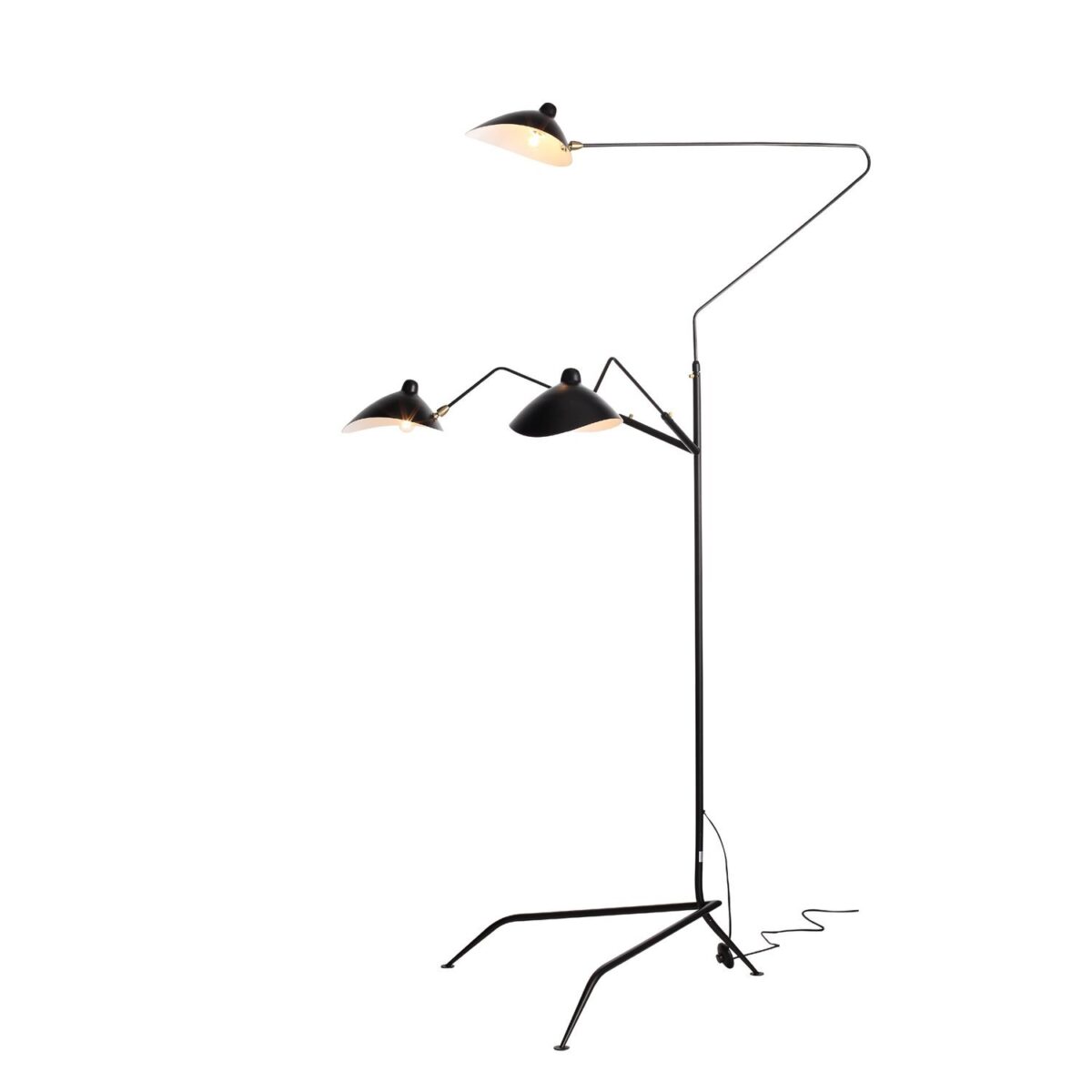 SL305.405.03 Торшер ST-Luce Черный/Черный, Белый E27 3*60W СПРУЦЦО — изображение 1