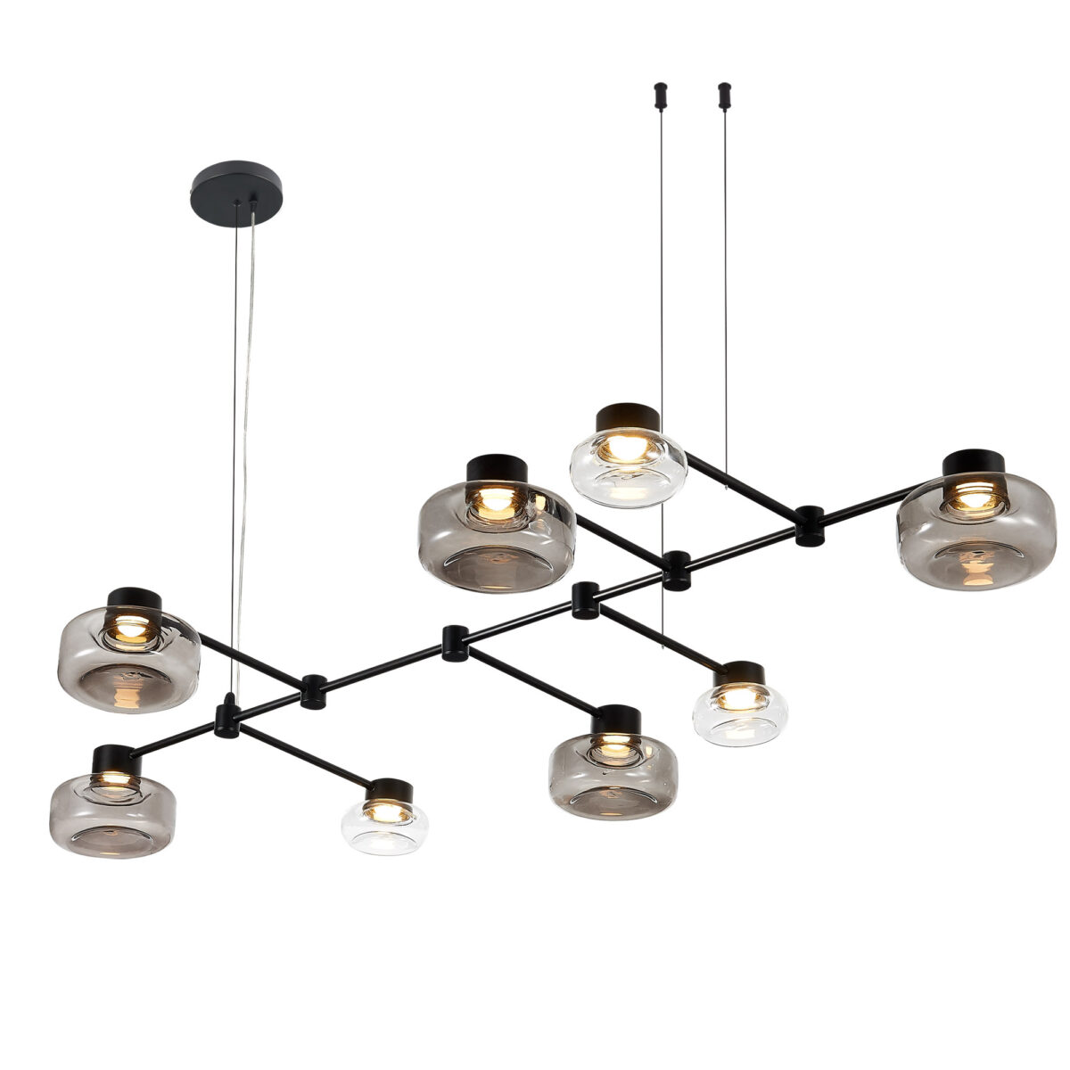SL6005.403.08 Светильник подвесной ST-Luce Черный/Дымчатый, Прозрачный LED 8*3W 3000K ВАЛЛО — изображение 1
