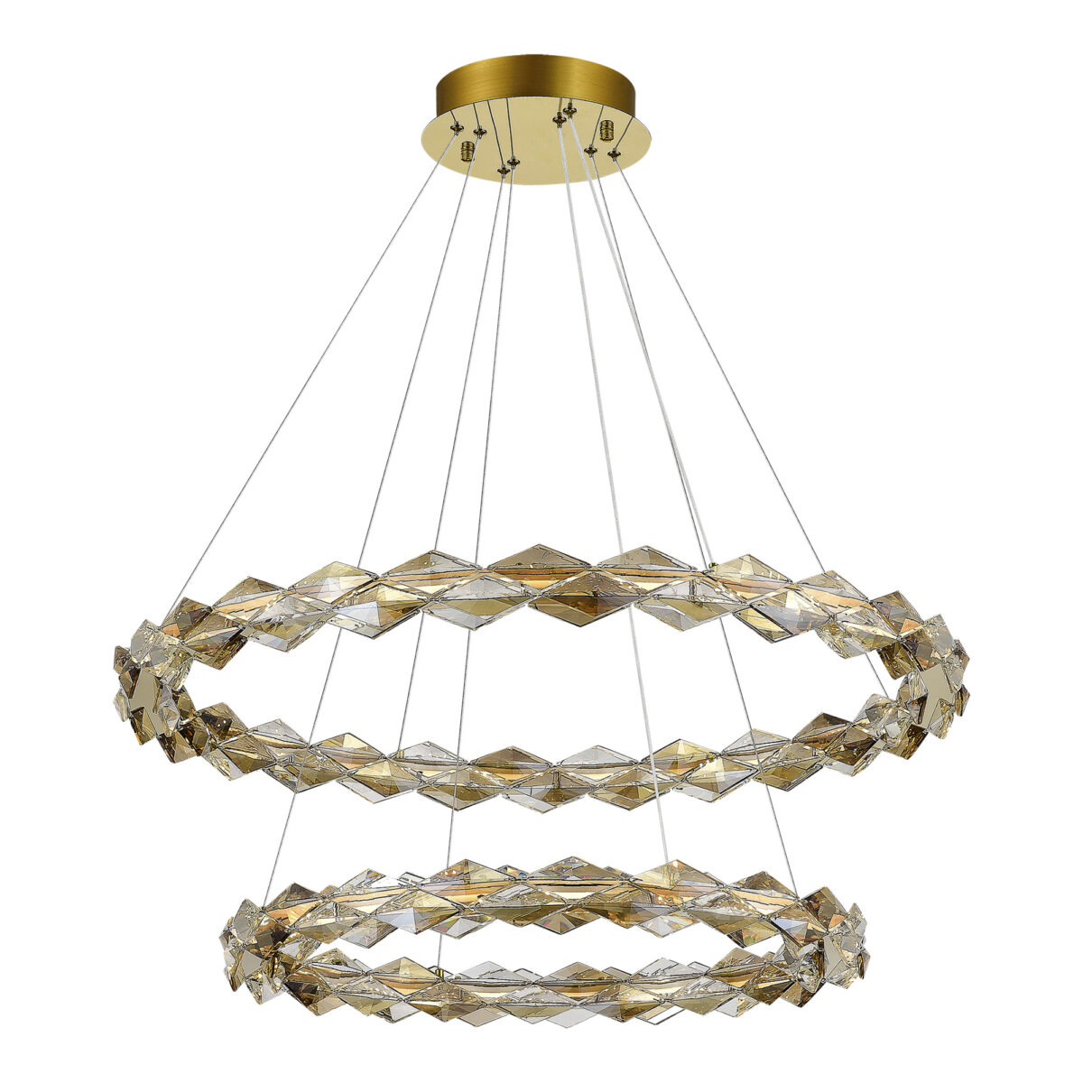 SL6009.203.02 Люстра подвесная ST-Luce Золотистый/Прозрачный,Янтарный LED 1*45W 3000K ДИАМАНТА — изображение 1