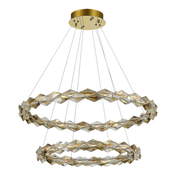 SL6009.203.02 Люстра подвесная ST-Luce Золотистый/Прозрачный,Янтарный LED 1*45W 3000K ДИАМАНТА