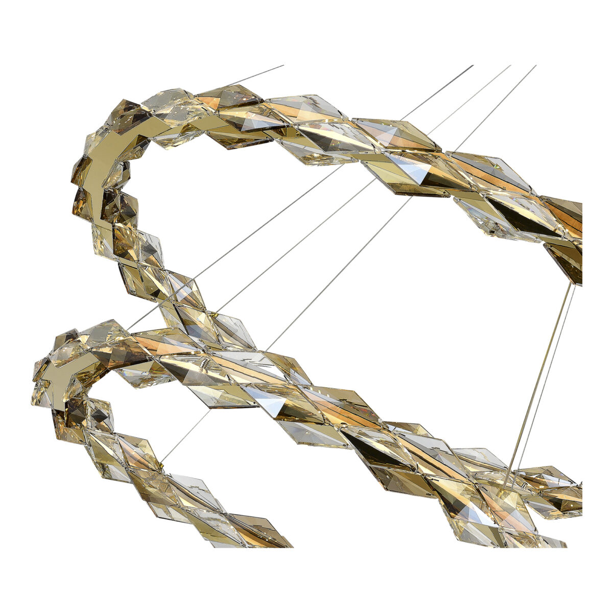 SL6009.203.02 Люстра подвесная ST-Luce Золотистый/Прозрачный,Янтарный LED 1*45W 3000K ДИАМАНТА — изображение 3