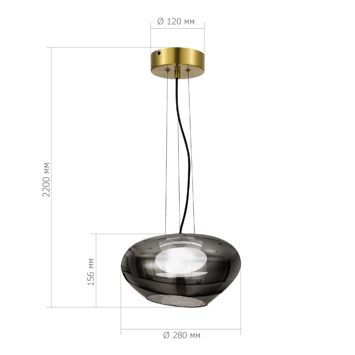 SL6019.303.01 Светильник подвесной ST-Luce Латунь/Дымчатый, Белый LED 1*10W 3000K ФОРЕЙ — изображение 4