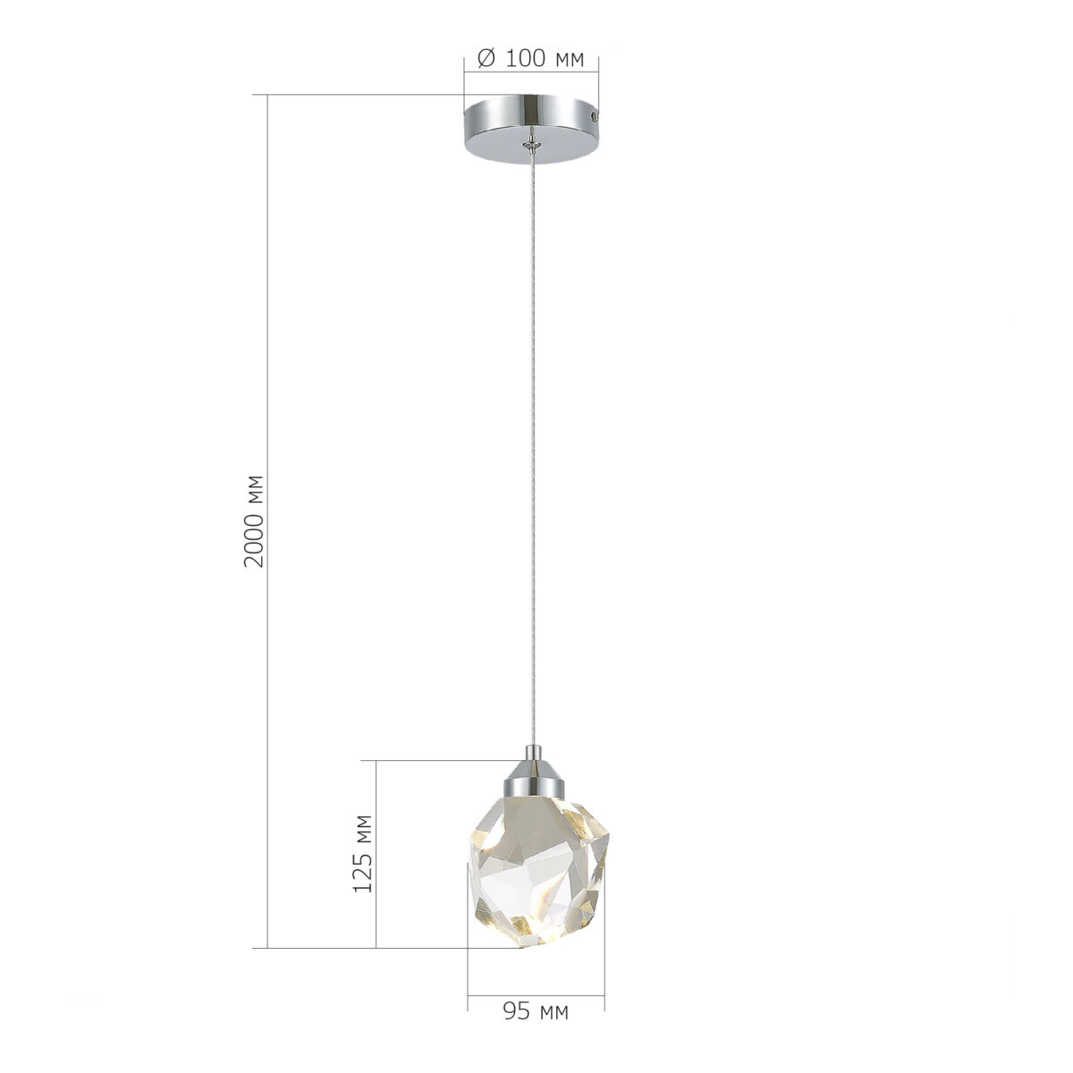 SL6114.103.01 Подвес ST-Luce Хром/Прозрачный LED 1*3W 3000K КАСКАТО — изображение 3