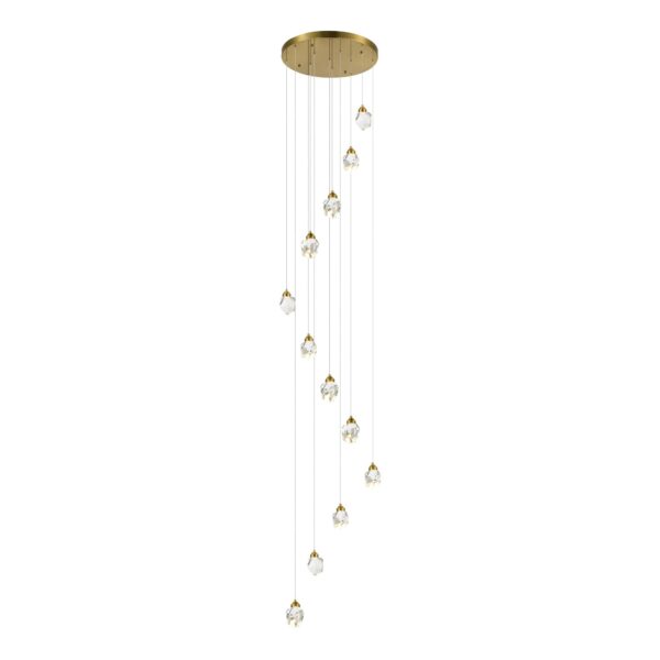 SL6114.203.12 Светильник подвесной ST-Luce Золотистый/Прозрачный LED 12*3W 3000K КАСКАТО