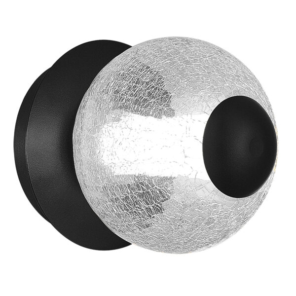 SL6120.401.01 Светильник настенный ST-Luce Черный/Прозрачное кракелированное стекло LED 1*8,5W 3000K ПИК