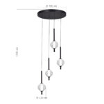 SL6120.403.04 Светильник подвесной ST-Luce Черный/Прозрачное кракелированное стекло LED 4*8,5W 3000K ПИК — изображение 4