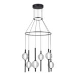 SL6120.403.06 Светильник подвесной ST-Luce Черный/Прозрачное кракелированное стекло LED 6*8,5W 3000K ПИК