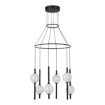 SL6120.403.06 Светильник подвесной ST-Luce Черный/Прозрачное кракелированное стекло LED 6*8,5W 3000K ПИК — изображение 2