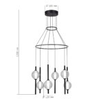 SL6120.403.06 Светильник подвесной ST-Luce Черный/Прозрачное кракелированное стекло LED 6*8,5W 3000K ПИК — изображение 4