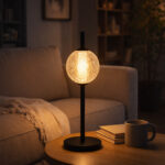 SL6120.404.01 Прикроватная лампа ST-Luce Черный/Прозрачное кракелированное стекло LED 1*8,5W 3000K ПИК — изображение 4