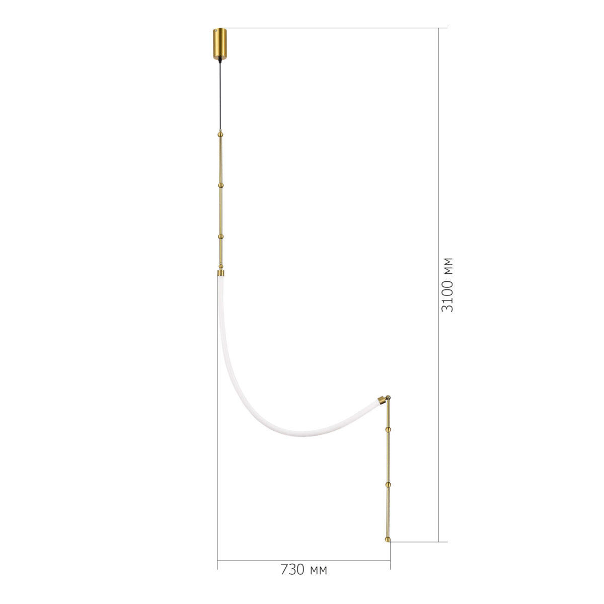 SL6132.301.20 Светильник настенно-потолочный ST-Luce Латунь/Белый LED 1*20W 3000K СЛЕЙТ — изображение 3