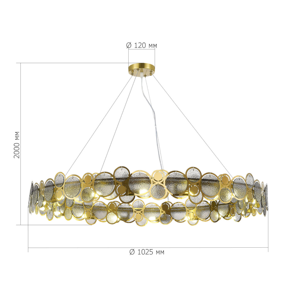 SL6133.313.16 Светильник подвесной ST-Luce Латунь/Дымчатый G9 LED 16*5W 4000K СВОТЧ — изображение 4