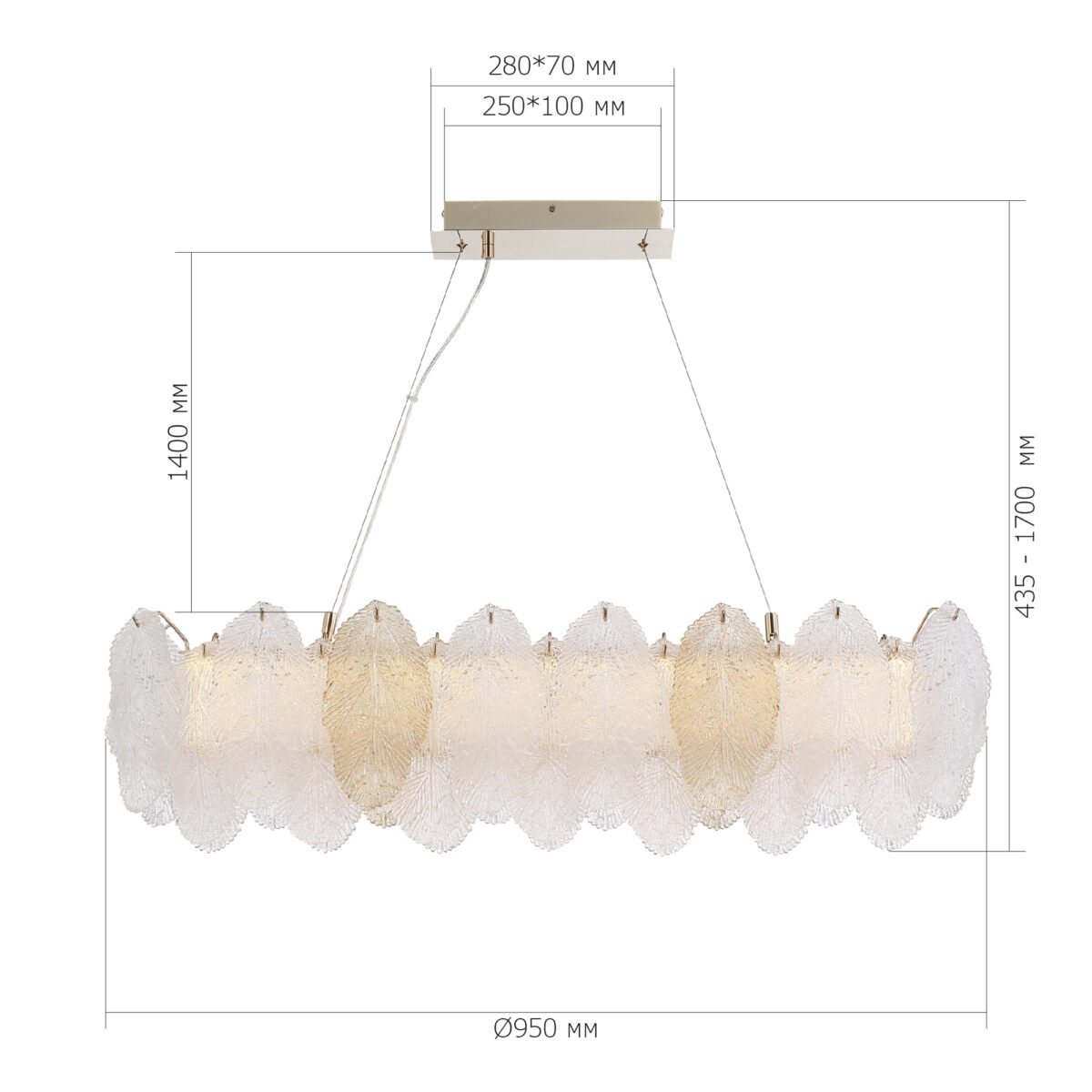 SL6135.233.01 Светильник подвесной ST-Luce золото/прозрачный, янтарный LED 1*24W 3000K ЛАЙТА — изображение 6