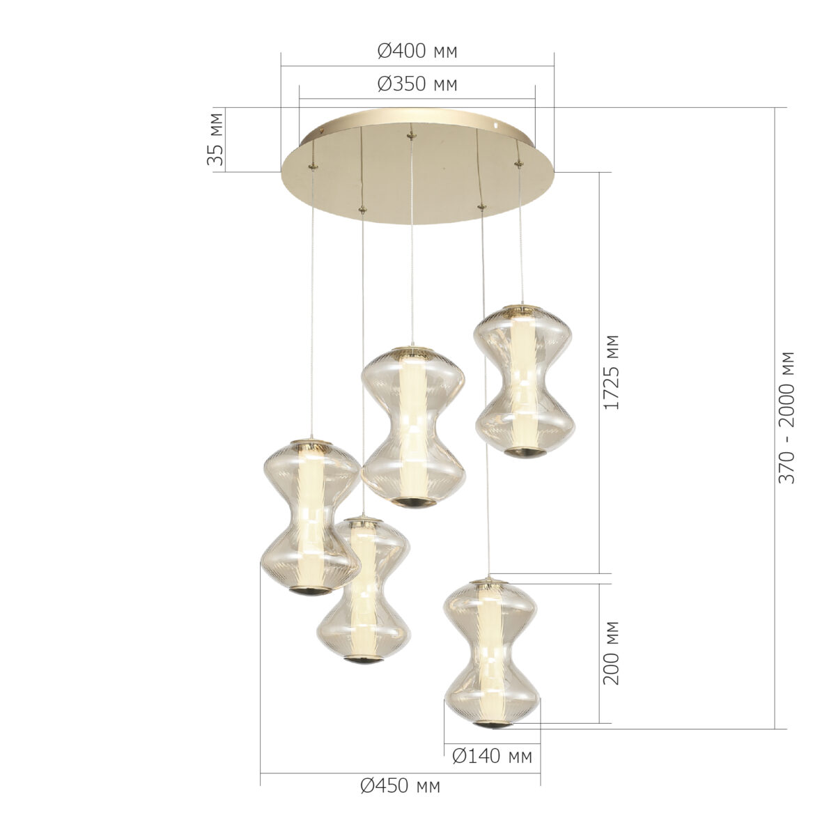 SL6136.233.01 Светильник подвесной ST-Luce золото/коньячный LED 1*28W 3000K СПАЙН — изображение 7