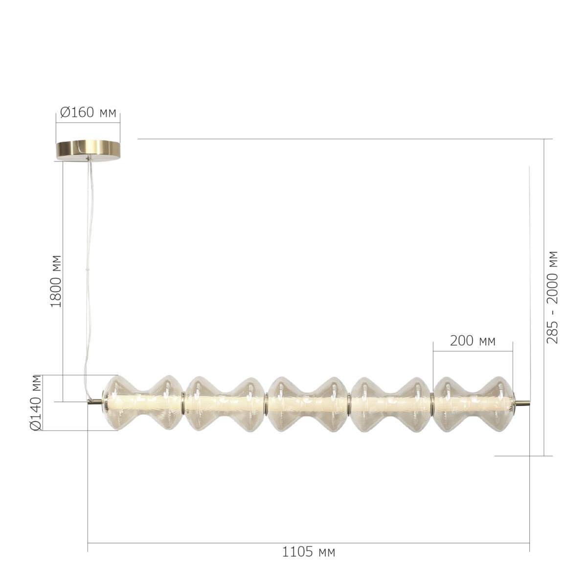 SL6136.243.01 Светильник подвесной ST-Luce золото/коньячный LED 1*28W 3000K СПАЙН — изображение 5