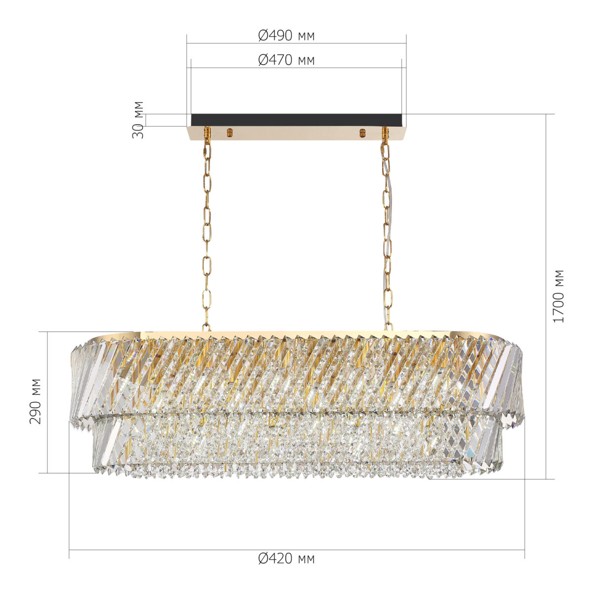SL6138.303.14 Светильник подвесной ST-Luce латунь/прозрачный E14 14*40W РИТЦ — изображение 7