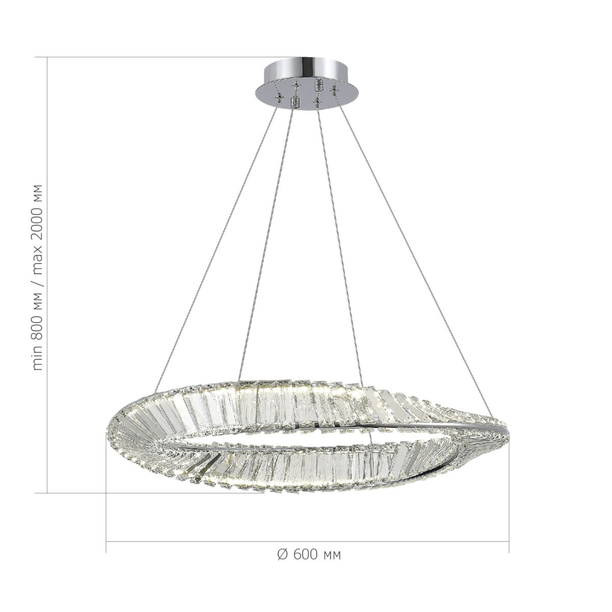 SL6204.101.01 Светильник подвесной ST-Luce Хром/Прозрачный LED 1*32W 4000K РИТОРТО — изображение 4