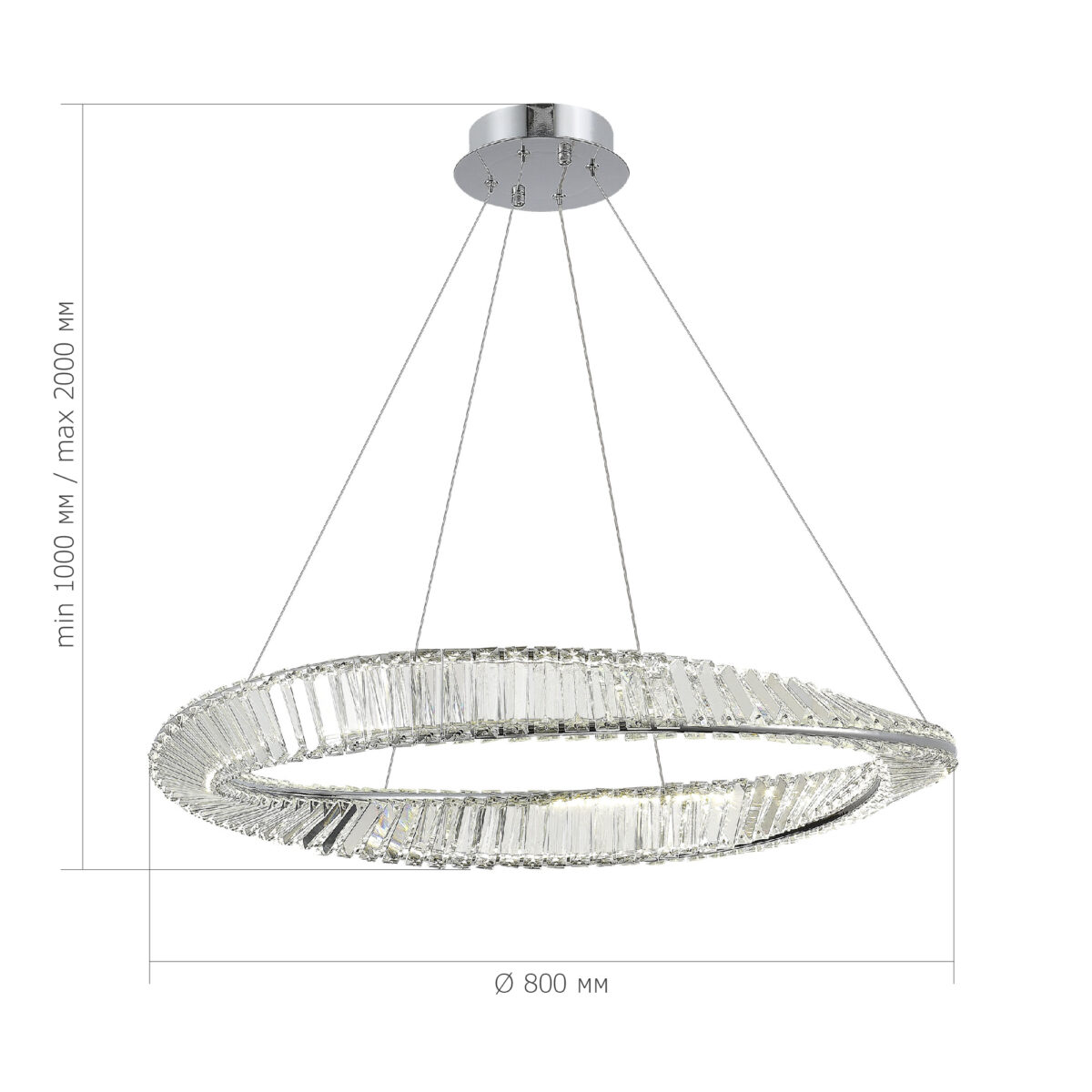 SL6204.111.01 Светильник подвесной ST-Luce Хром/Прозрачный LED 1*45W 4000K РИТОРТО — изображение 4