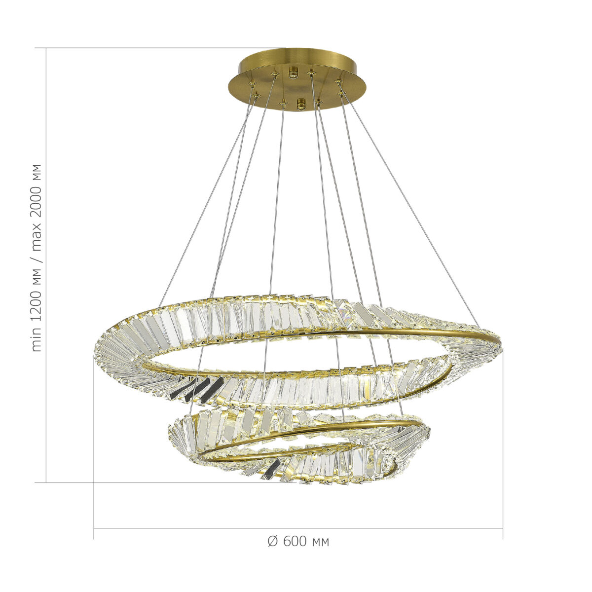 SL6204.301.02 Светильник подвесной ST-Luce Латунь/Прозрачный LED 1*52W 4000K РИТОРТО — изображение 4