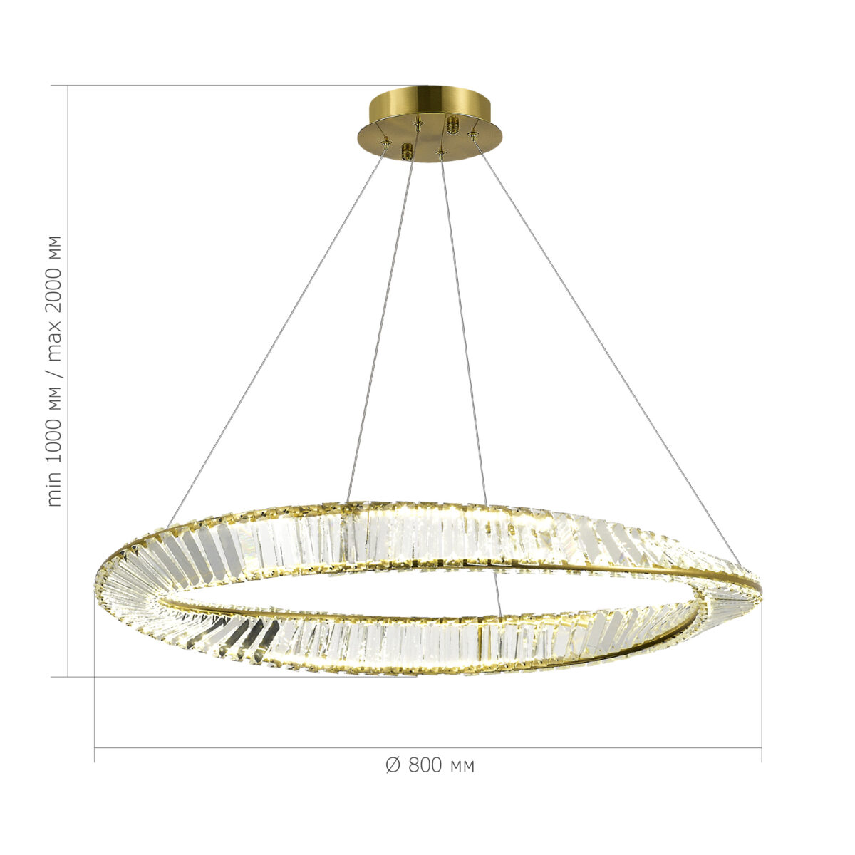SL6204.311.01 Светильник подвесной ST-Luce Латунь/Прозрачный LED 1*45W 4000K РИТОРТО — изображение 4