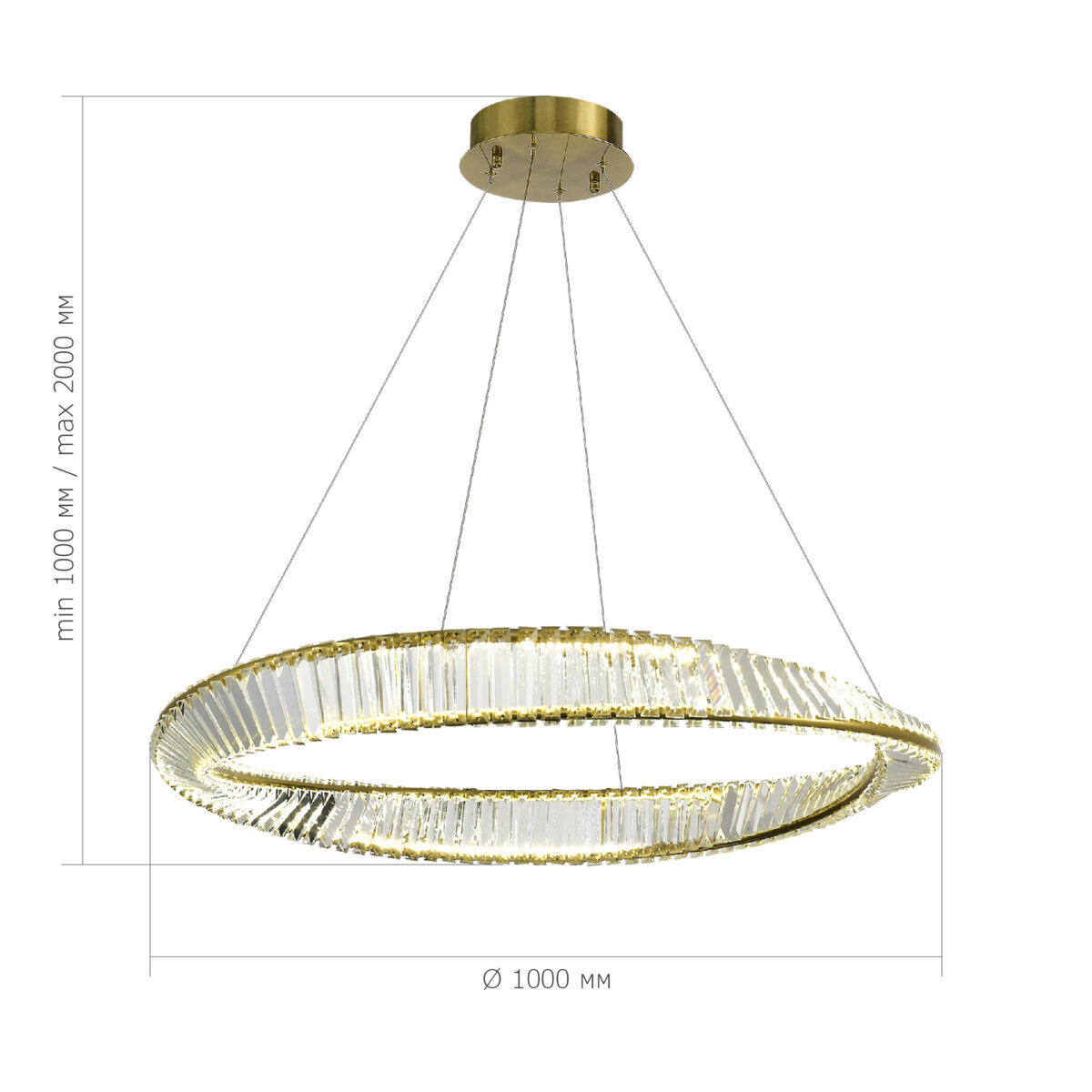 SL6204.321.01 Светильник подвесной ST-Luce Латунь/Прозрачный LED 1*58W 4000K РИТОРТО — изображение 4