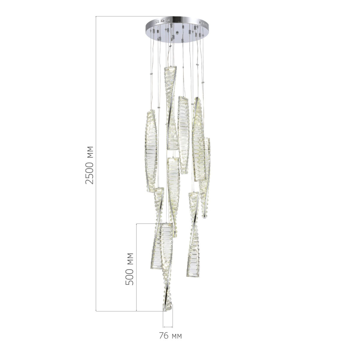 SL6205.103.09 Светильник подвесной ST-Luce Хром/Прозрачный LED 1*99W 4000K ЭЛИКА — изображение 4