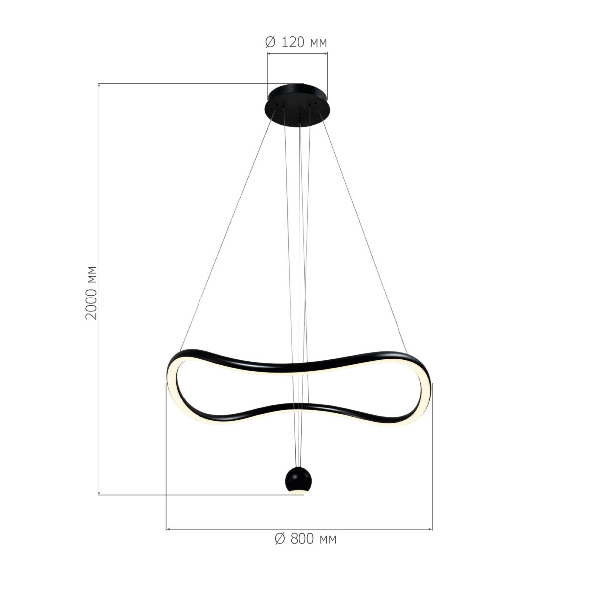 SL6209.403.40 Светильник подвесной ST-Luce Черный/Черный, Белый LED 1*40W 3000K ОРИОН — изображение 2