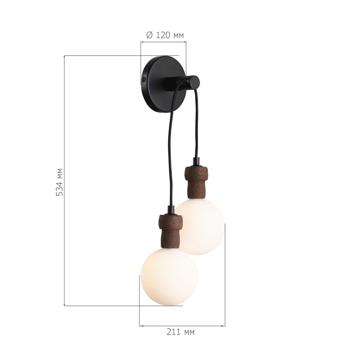 SL6226.411.02 Светильник настенный ST-Luce Черный/Белый G9 2*5W 4000K КОРК — изображение 5
