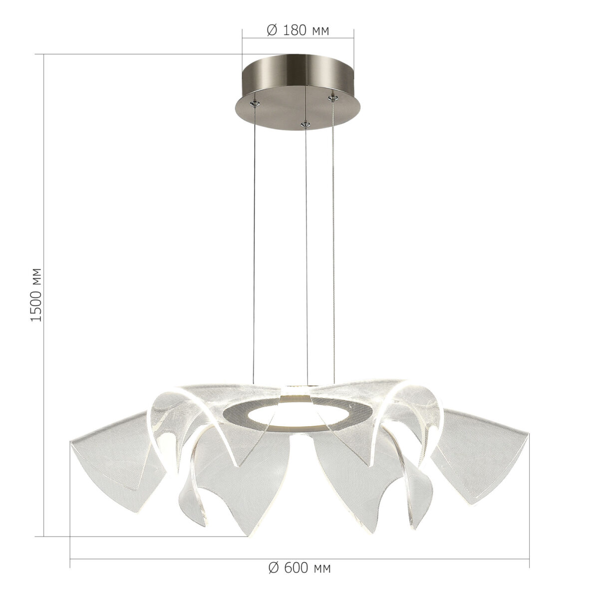 SL6235.103.20 Светильник подвесной ST-Luce Никель/Прозрачный LED 1*20W 4000K ФИЕРА — изображение 6