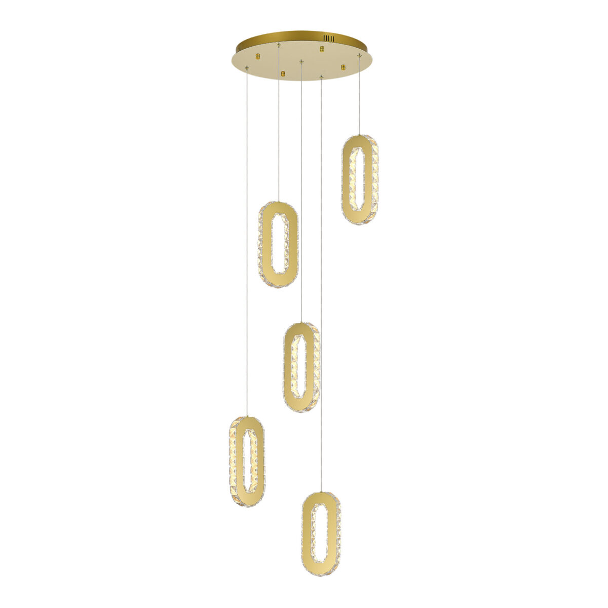 SL6506.203.05 Светильник подвесной ST-Luce Золотистый/Золотистый, Прозрачный LED 5*9W 3000K ЛУНГО — изображение 1