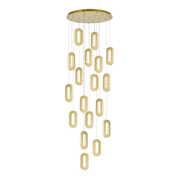 SL6506.203.18 Светильник подвесной ST-Luce Золотистый/Золотистый, Прозрачный LED 18*9W 3000K ЛУНГО