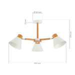 в наличии SLE103702-03 Светильник потолочный Светлое дерево, Белый/Белый E27 3*60W BUVE - купить в интернет-магазине Светильники Торг