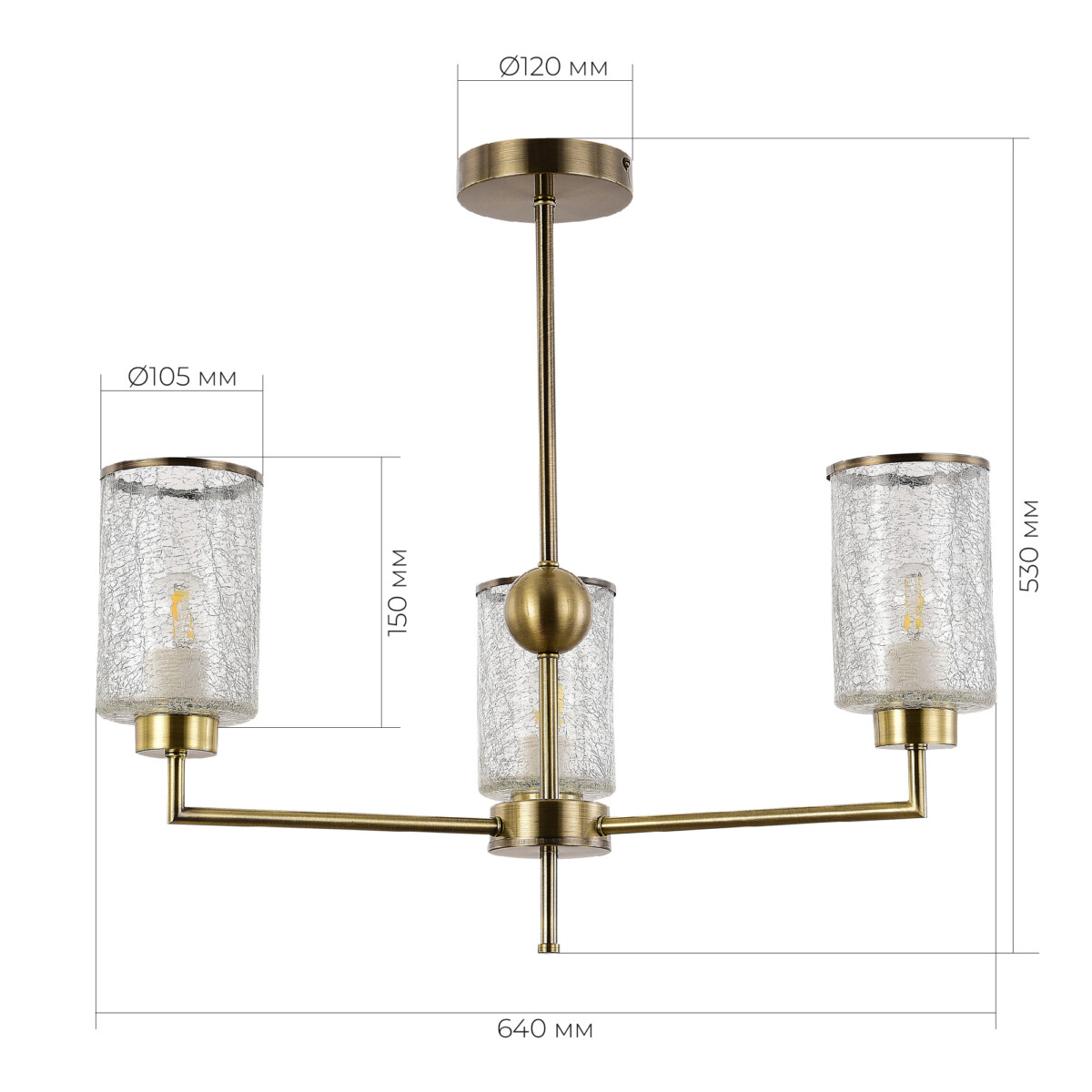 SLE1046-302-03 Светильник потолочный Бронза/Прозрачный E27 3*60W VESTRE — изображение 4