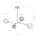 SLE1107-103-04 Светильник подвесной Хром/Белый, Серый G9 LED 4*5W 4000K МАЛЬТЕ — изображение 5