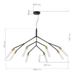 SLE1129-403-08 Светильник подвесной Черный, латунь/Белый G9 8*5W КАЙТО — изображение 4