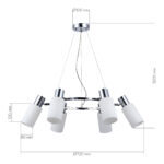 SLE1139-103-06 Светильник подвесной Хром/Белый E14 6*60W ДЖЕССИ — изображение 4