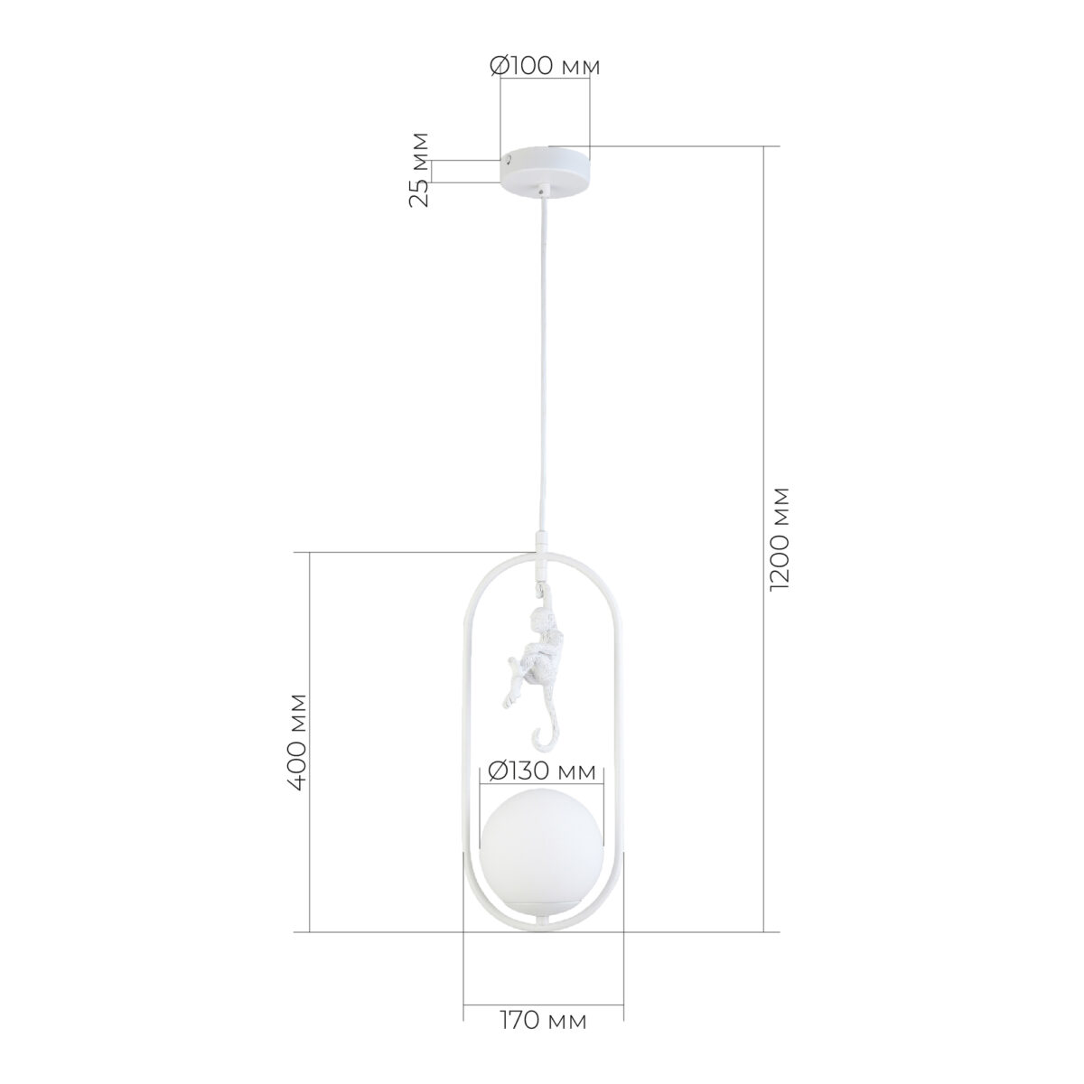 SLE115123-01 Подвес Белый/Белый E27 1*60W ТЕНАТО — изображение 4