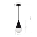 SLE1197-403-01 Светильник подвесной Черный/Белый E27 1*40W ФИОРИ — изображение 4