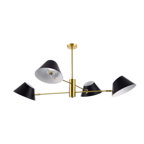 SLE1253-343-04 Светильник подвесной Латунь/Черный, Белый E14 4*60W НОРБИ