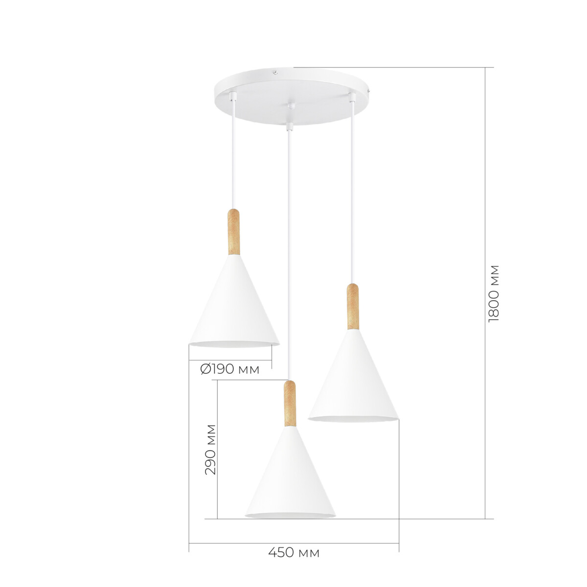 в наличии SLE1255-513-03 Светильник подвесной Белый/Белый E27 3*40W ARKET - купить в интернет-магазине Светильники Торг