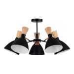 SLE1256-402-05 Светильник потолочный Черный/Черный, Светлое дерево, Золотистый E14 5*40W ВИСТА