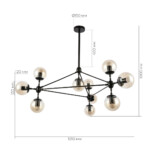 SLE154903-10 Светильник потолочный Черный/Янтарный E27 10*40W LACOTTA — изображение 4